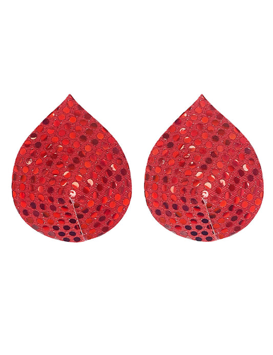 Red Sequin Water Droplets Reusable Nipple Covers